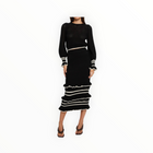 Kivari Rafaela Rafaela Knit Midi Skirt - Black/Cream