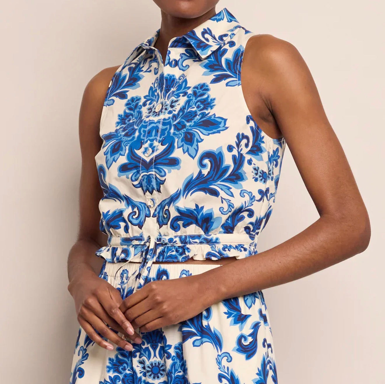 Cara Cara Hannah Top - Fiore Evening Blue