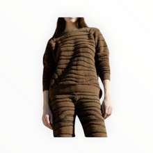 Ragdoll LA Cashmere Knit Sweater - Dark Brown Zebra