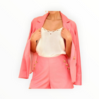 Greylin Guetta Double Breasted Blazer - Bubble Gum Pink