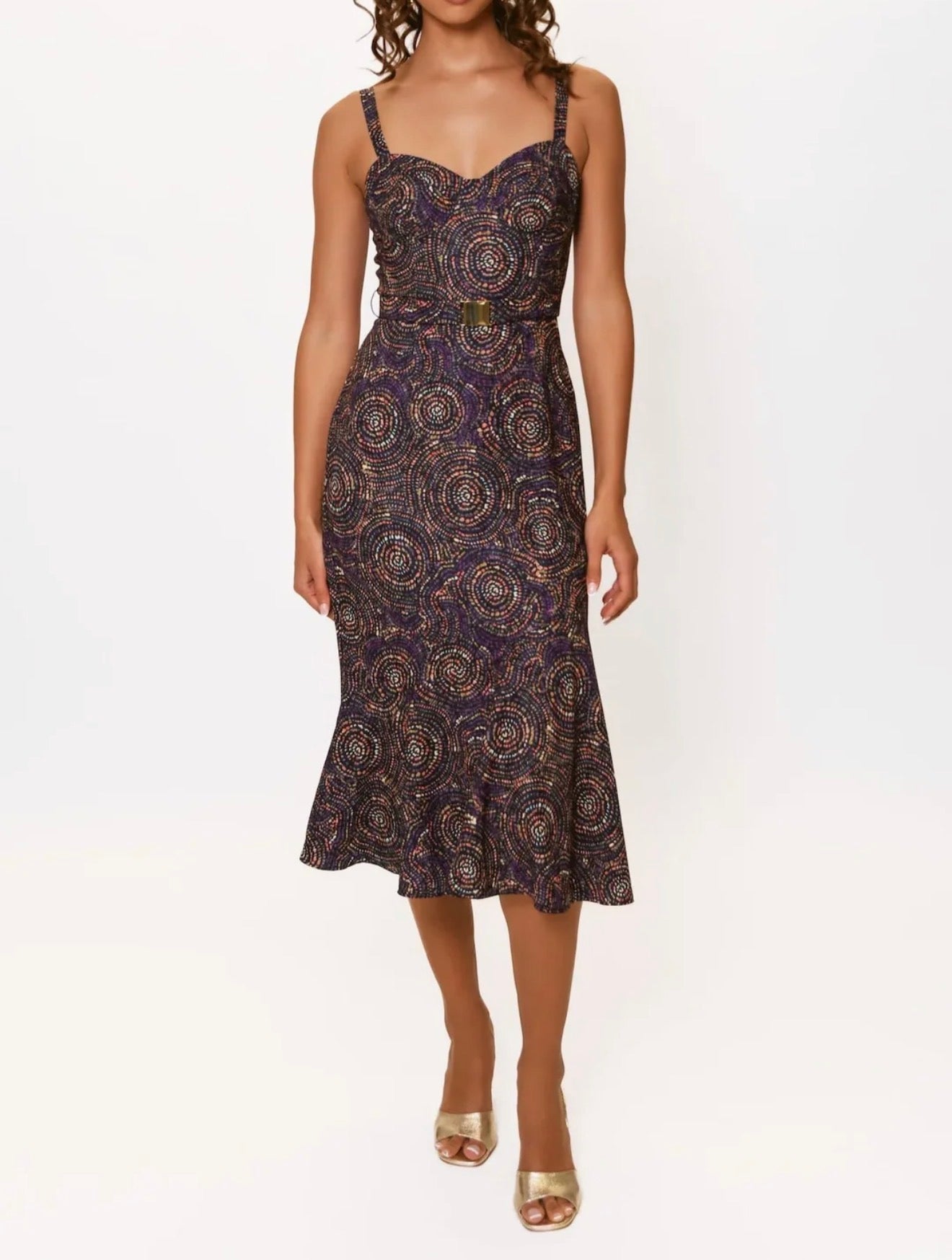 Hutch Lydia Dress - Navy Multi Speckled Swirls