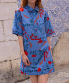 Oliphant Collared Shirt Dress - Bartram Blue