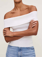 DL1961 Off Shoulder Top Instasculpt™ Rib - White