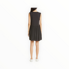 ATM Stripe V-Neck Sleeveless Minidress - Black