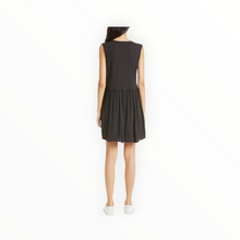 ATM Stripe V-Neck Sleeveless Minidress - Black