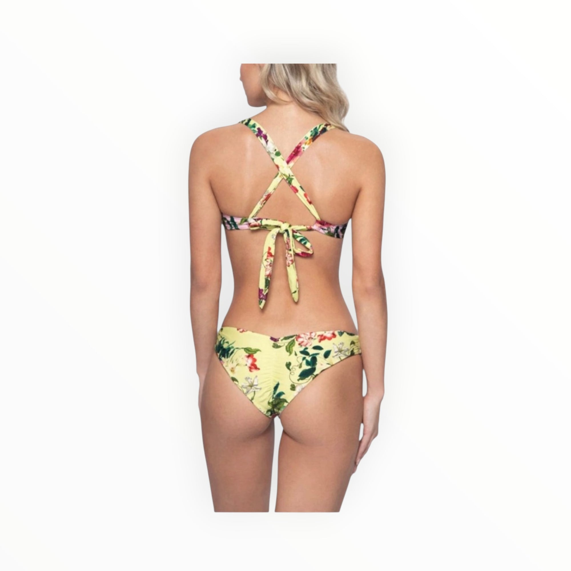 PQ Swim Reversible Basic Ruched Full Bottom - Hibiscus