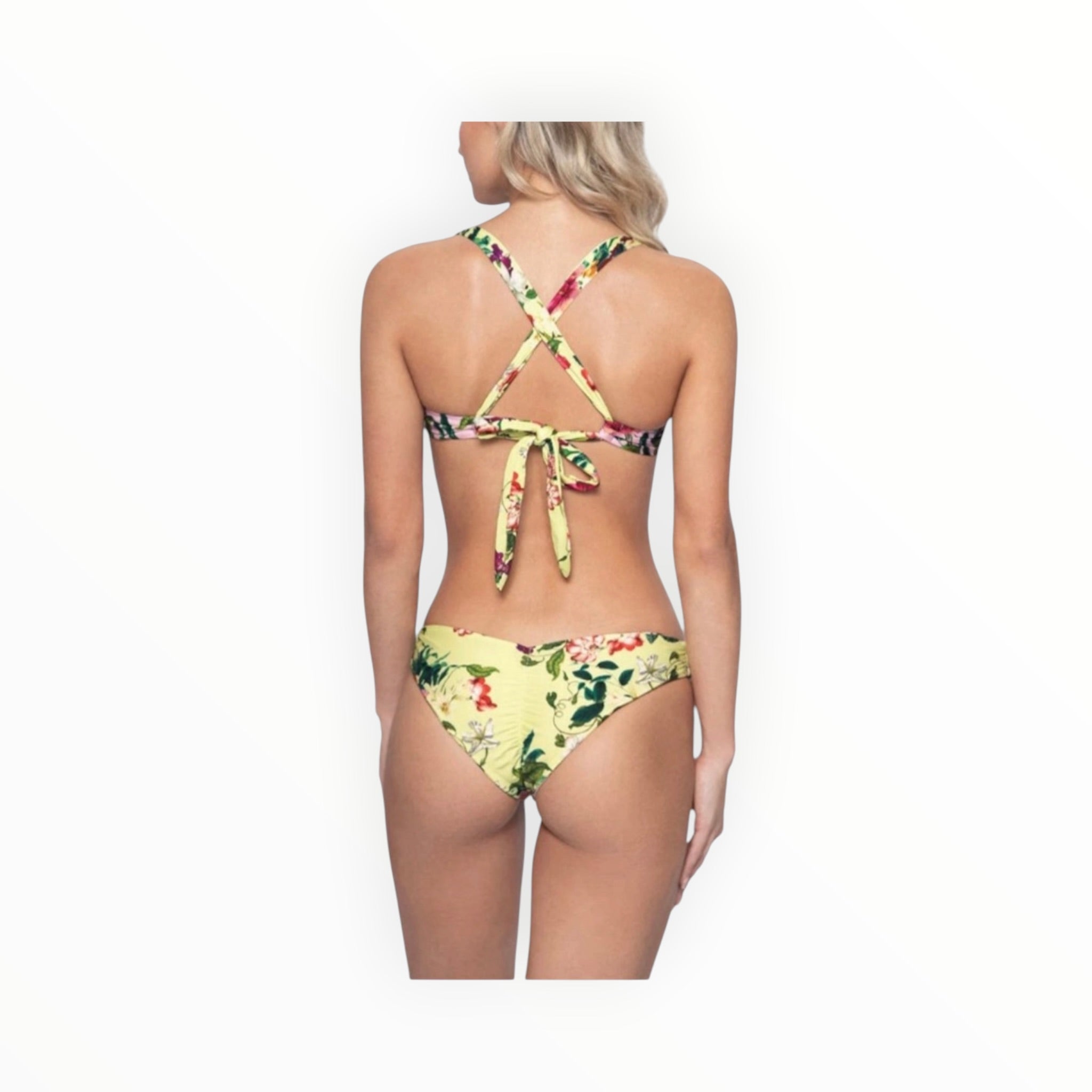 PQ Swim Reversible Basic Ruched Full Bottom - Hibiscus