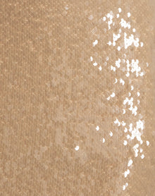 BCBGMAXAZRIA Sequin Cutout Halter Gown - Almond