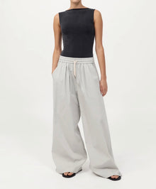 St. Agni Cupro Jersey Top - Black