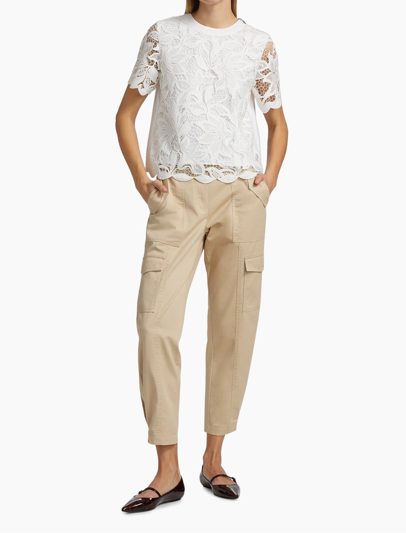 Derek Lam 10 Crosby Samaria Lace Top - Soft White