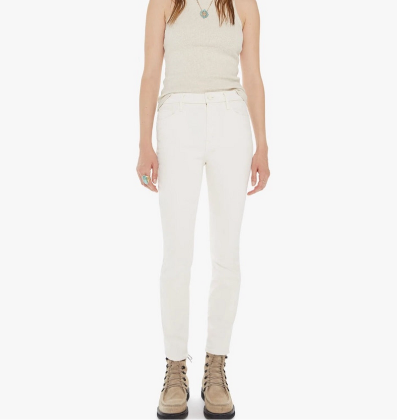 MOTHER High Waisted Looker Ankle - Antique White
