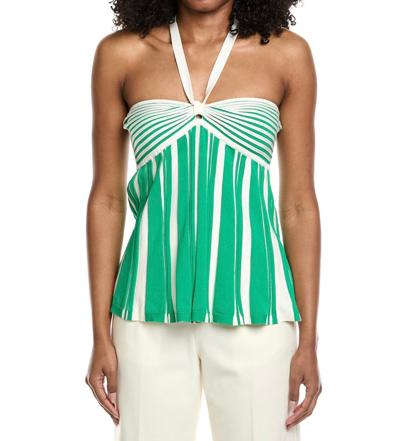Amanda Uprichard Dianella Top - Ivory/Green