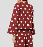 Tara Jarmon Thaissa Burgundy W/White Hearts Top