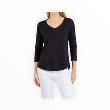 Elliott Lauren 3/4 Sleeve V-Neck Tee - Black