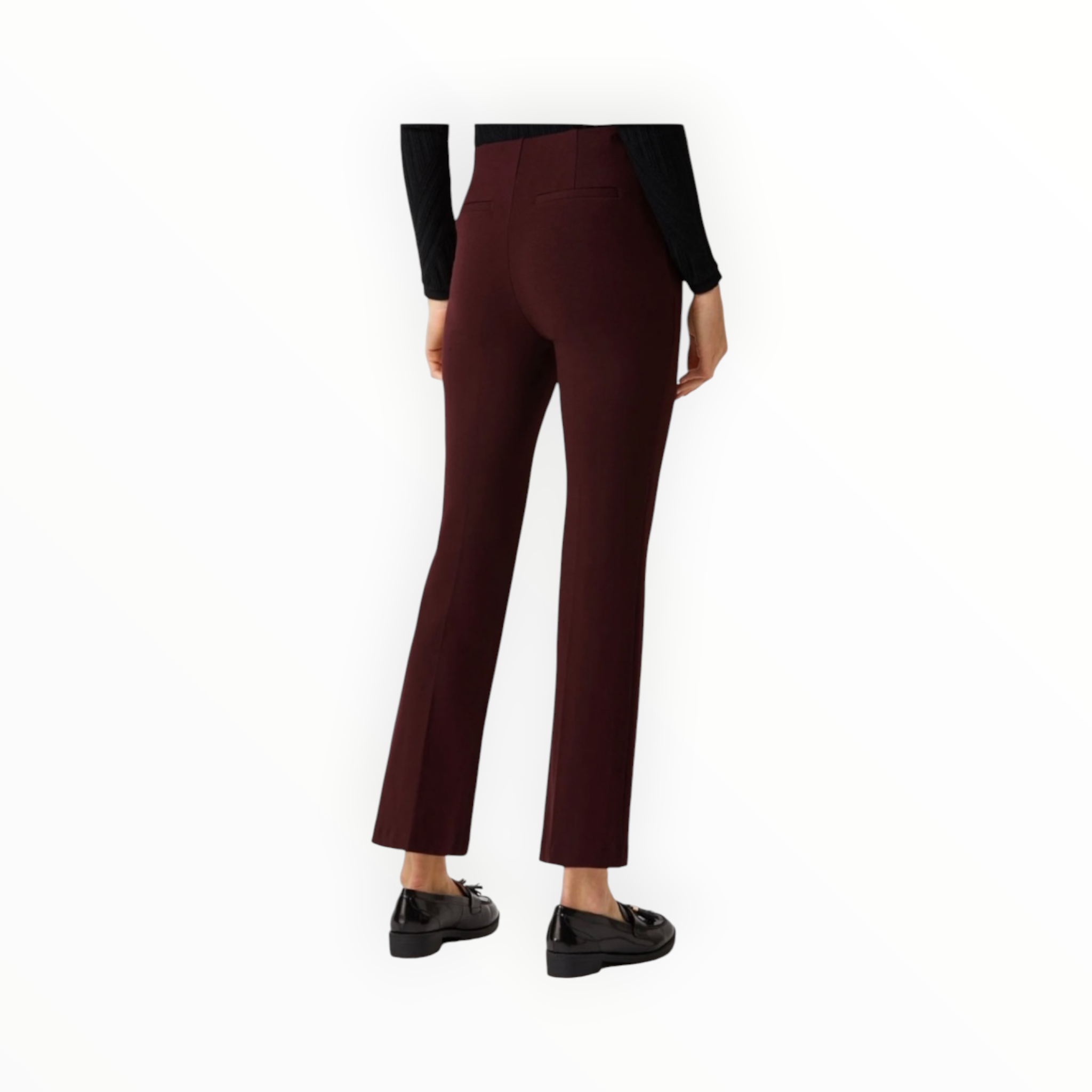 ecru Prince Cropped Flare Leg - Burgundy