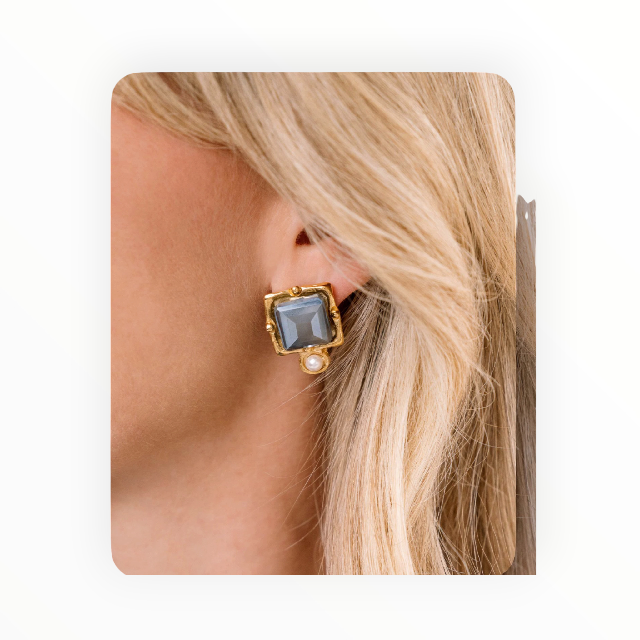 Susan Shaw London Studs - Metallic Grey