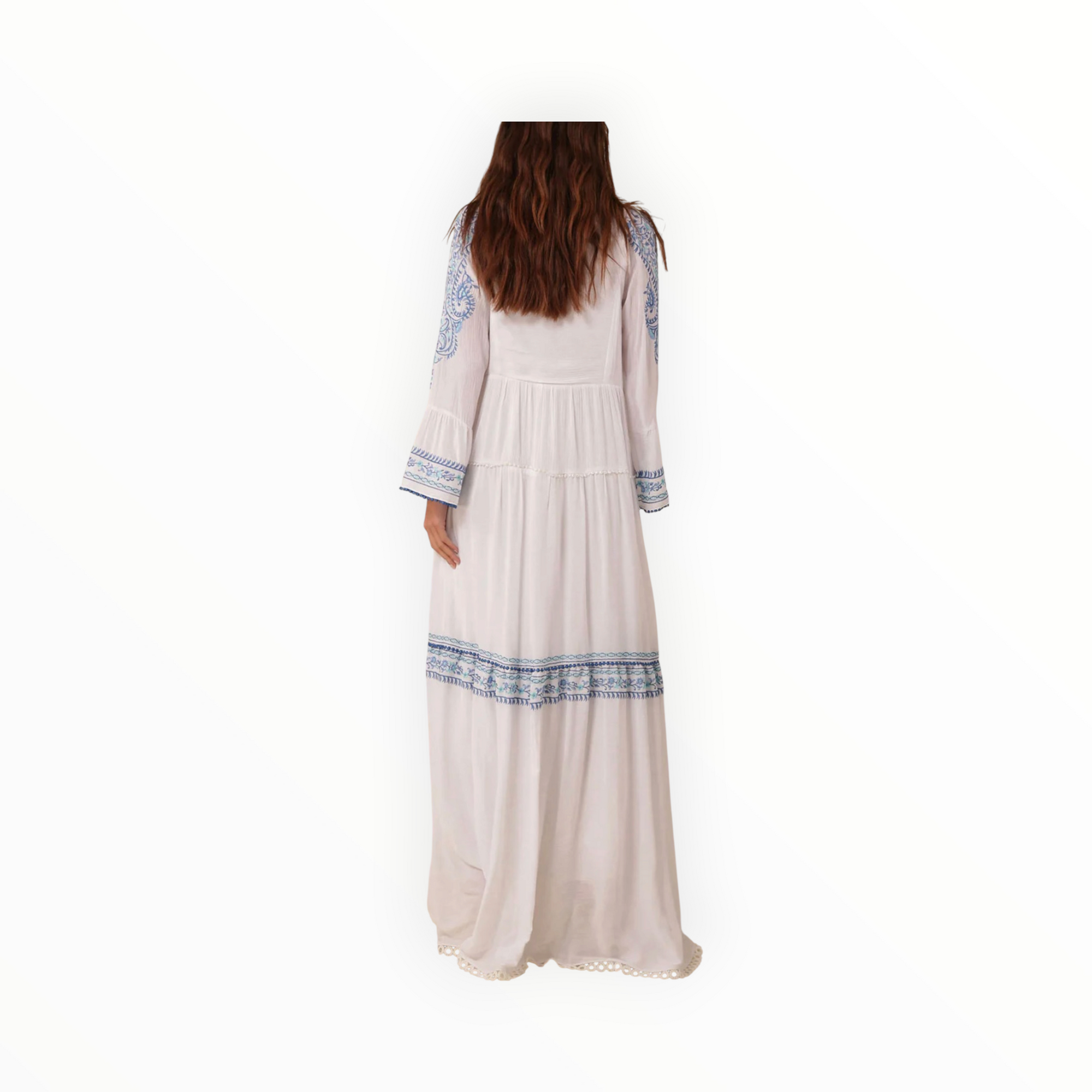 Hale Bob Isabel Embroidered Maxi Dress - Blue