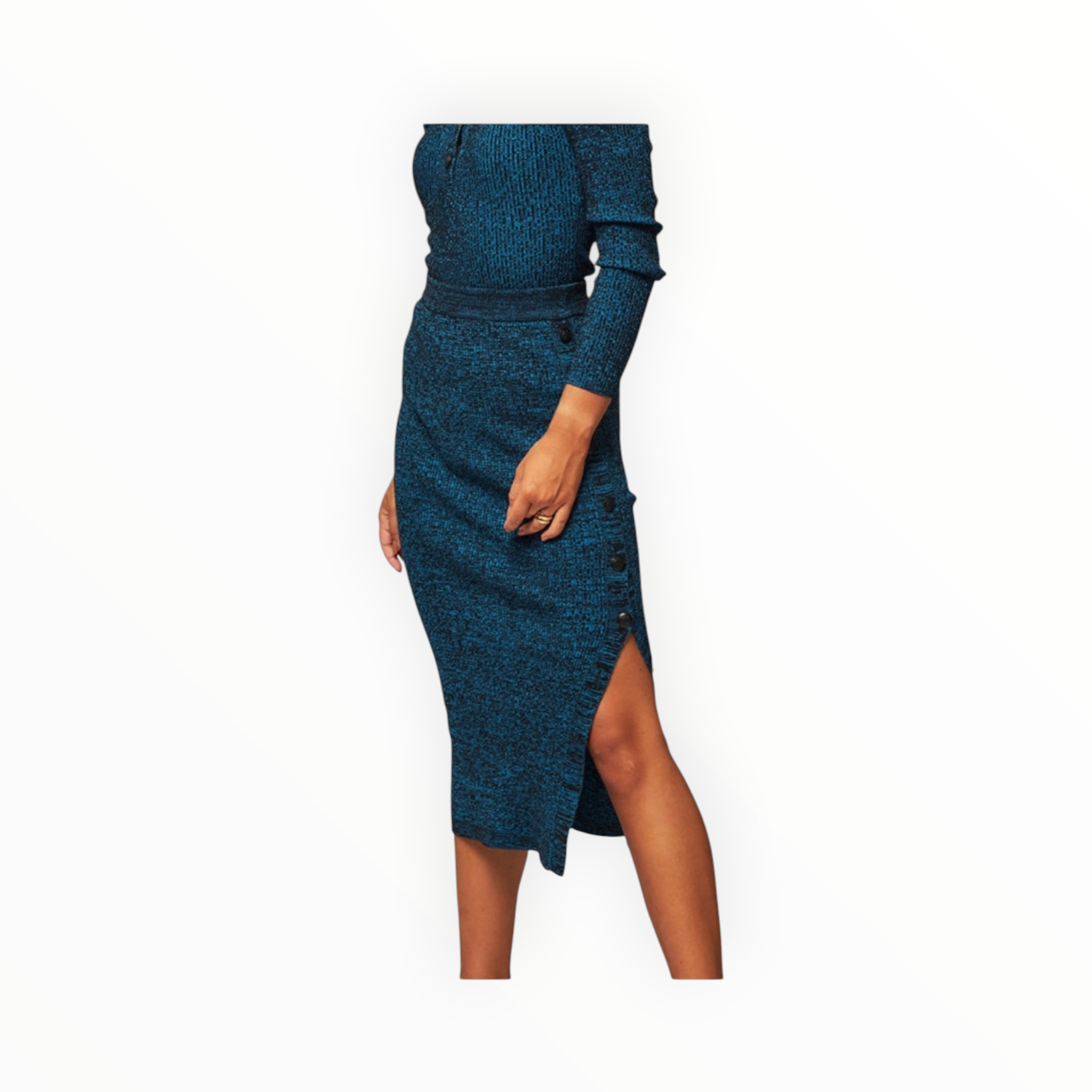 Essentiel Antwerp Clear Viscose Rib Knitted Melange Skirt