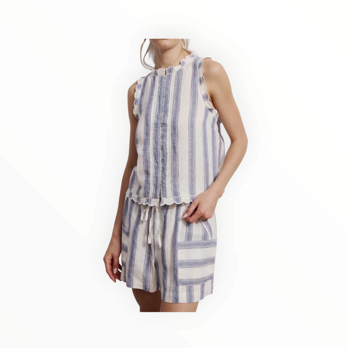 Melissa Nepton Layana Top - Denim Blue Stripe