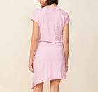 Monrow Tucked Front Tee Shirt Dress - Dusty Pink