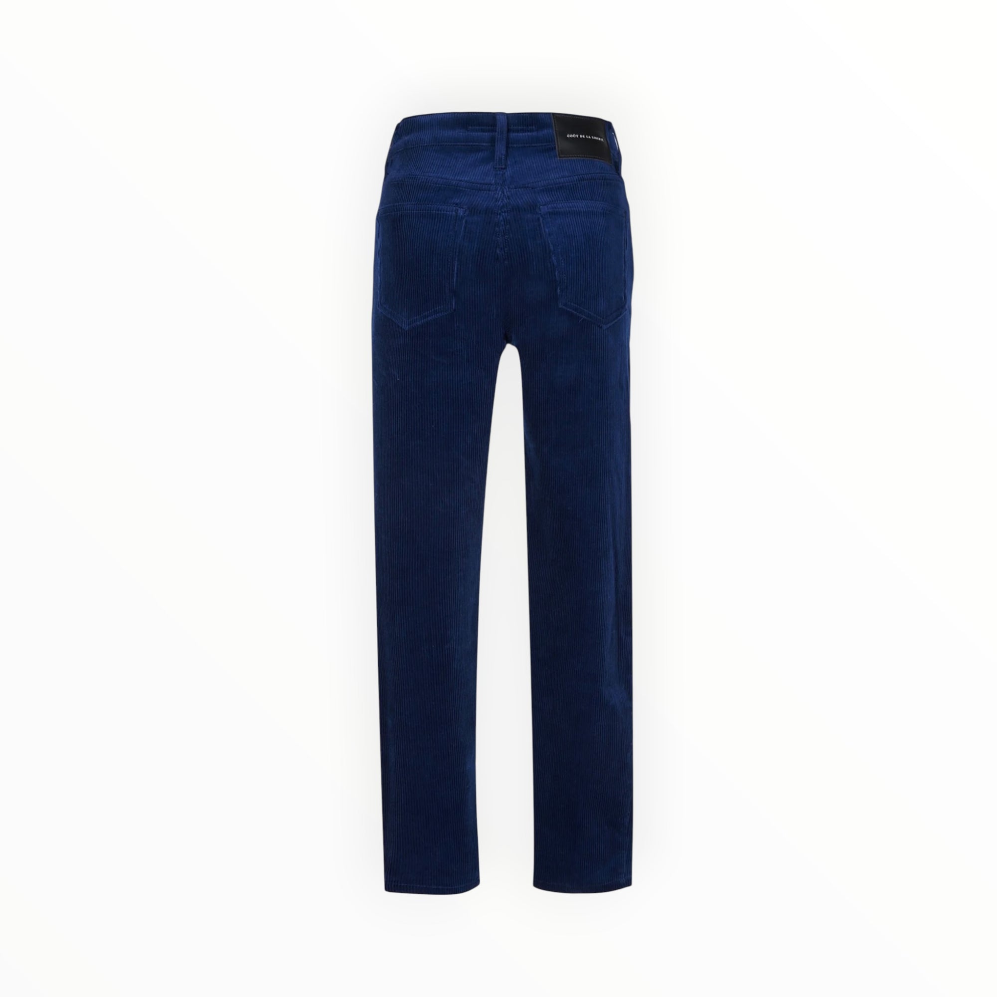 Coût De La Liberté Elle Stretch Cord HR Skinny Button Fly - Navy