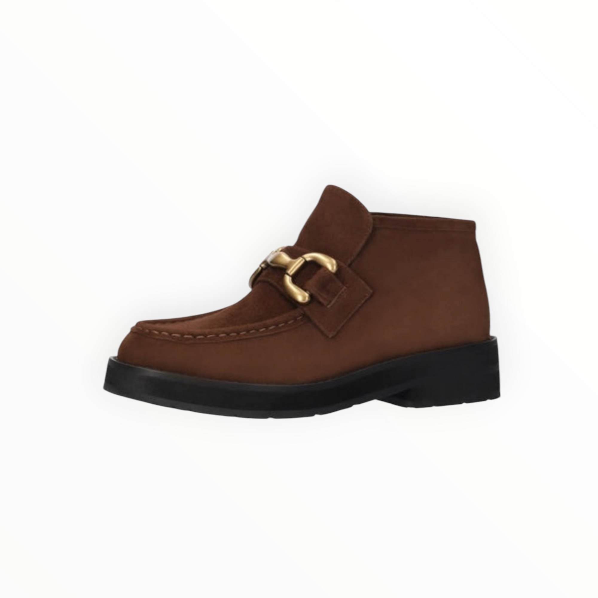 Bibi Lou Low Buckle Bootie - Brown Suede