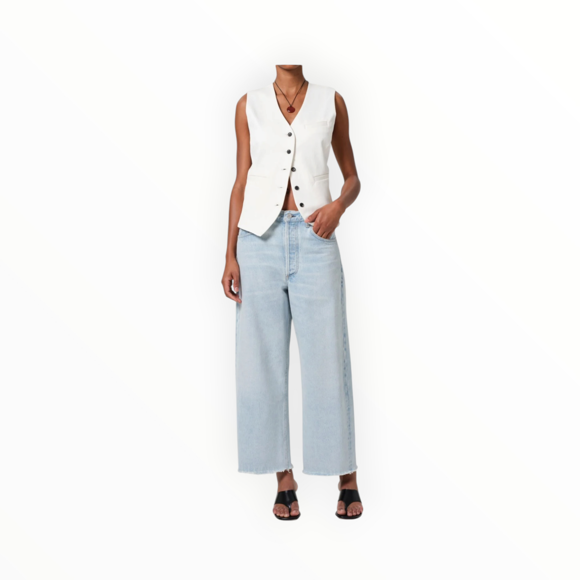 Citizens of Humanity Ayla Raw Hem Crop - Sailor