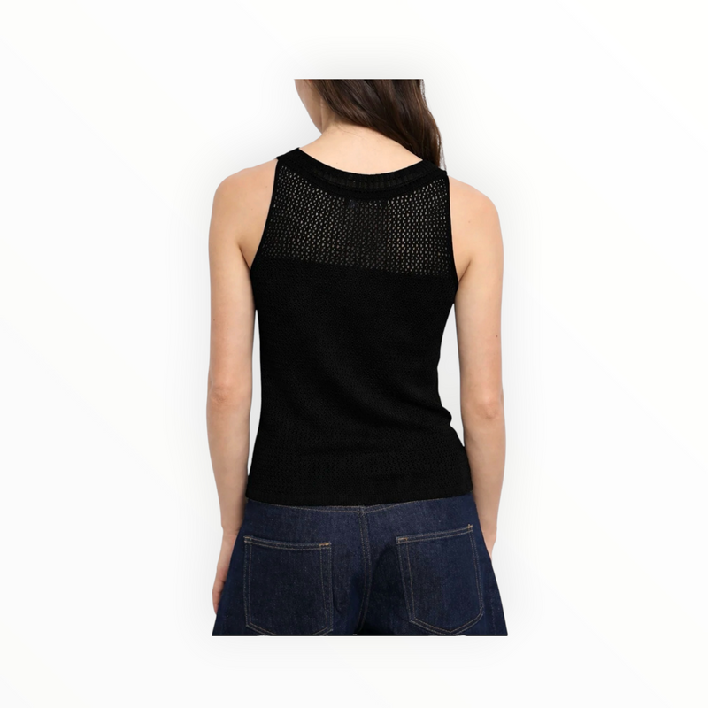Aldo Martins Mesh Cotton Tank - Black