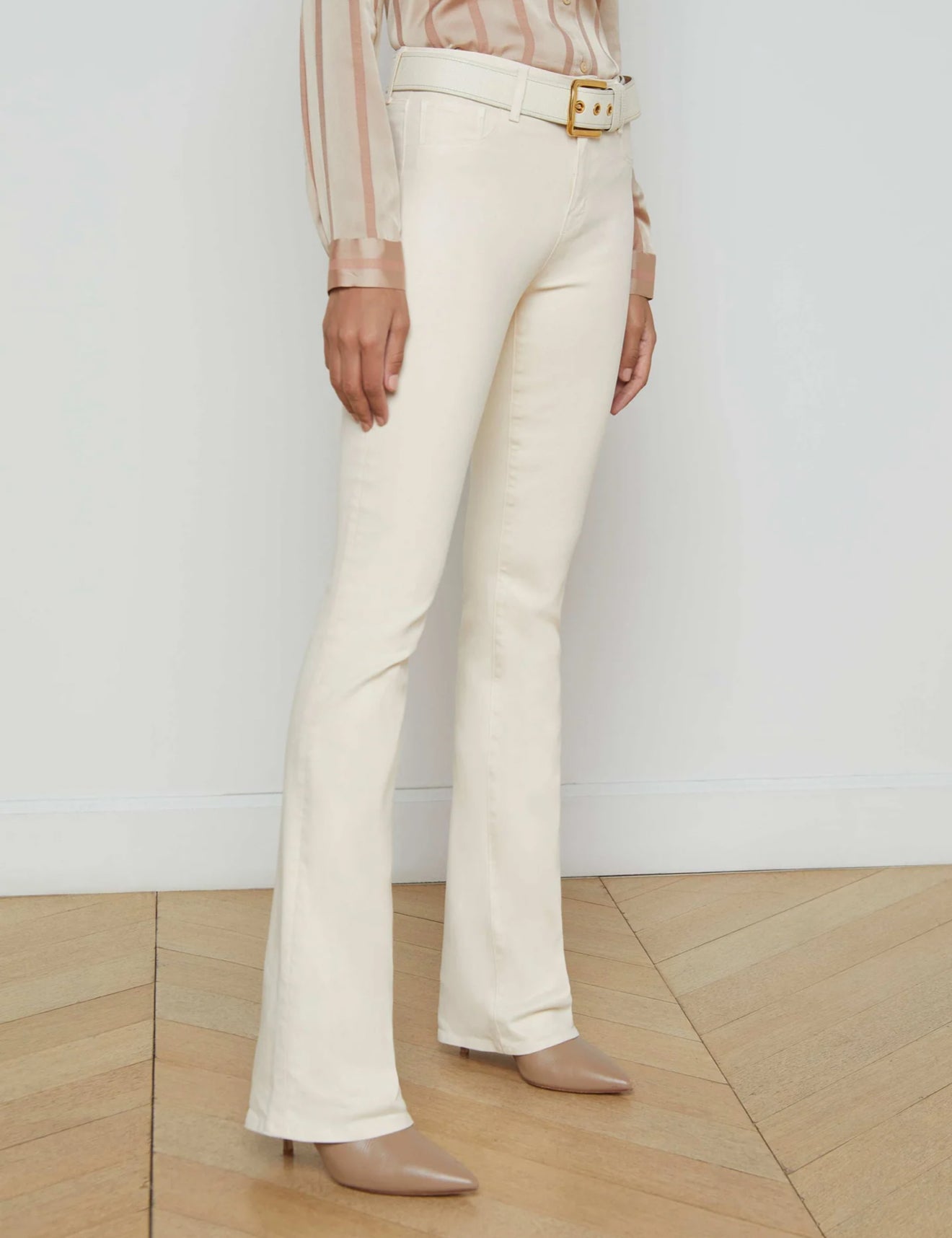 L’Agence Selma Coated Bootcut Jean - French Vanilla