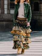 FARM Rio Ayla Mixed Scarves Layered Maxi Skirt