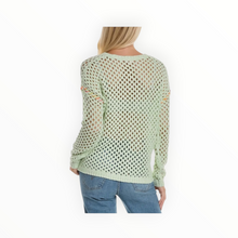 Lisa Todd Twister Open Stitch Crewneck Sweater - Sour Apple