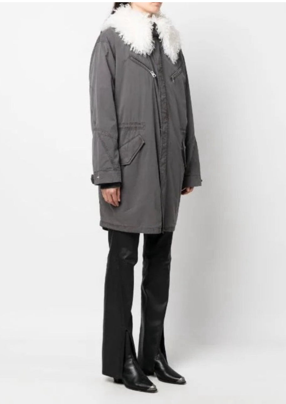 Zadig & Voltaire Kidea Parka Coat - Ardoise Grey