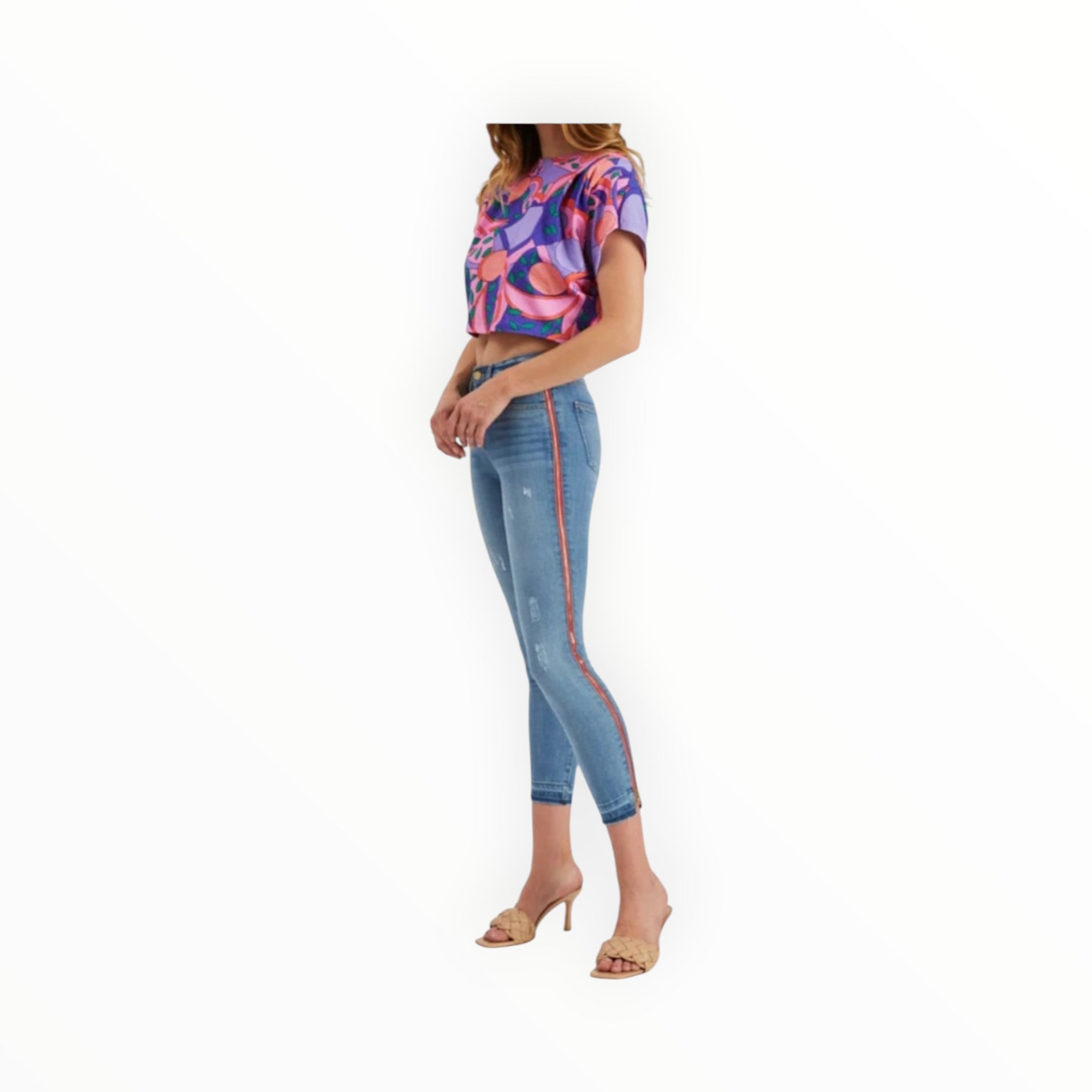 Etienne Marcel Skinny Moto Ankle Jeans W/Zipper Accent Pockets
