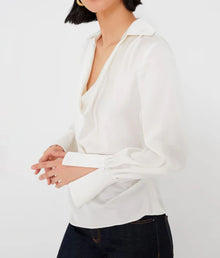 SIMKHAI Symone Cowl Neck Top - Ivory