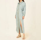 Omika Simone Long Sleeve Slit Maxi Shirt Dress - Olivia Surf