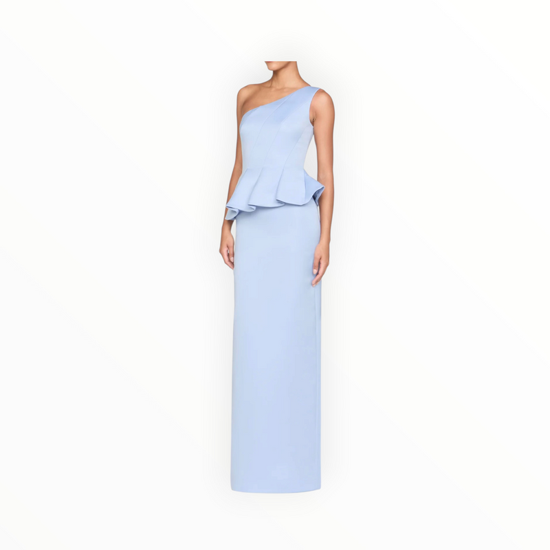 THEIA Zenobia Duchess Satin Gown - Serenity Blue