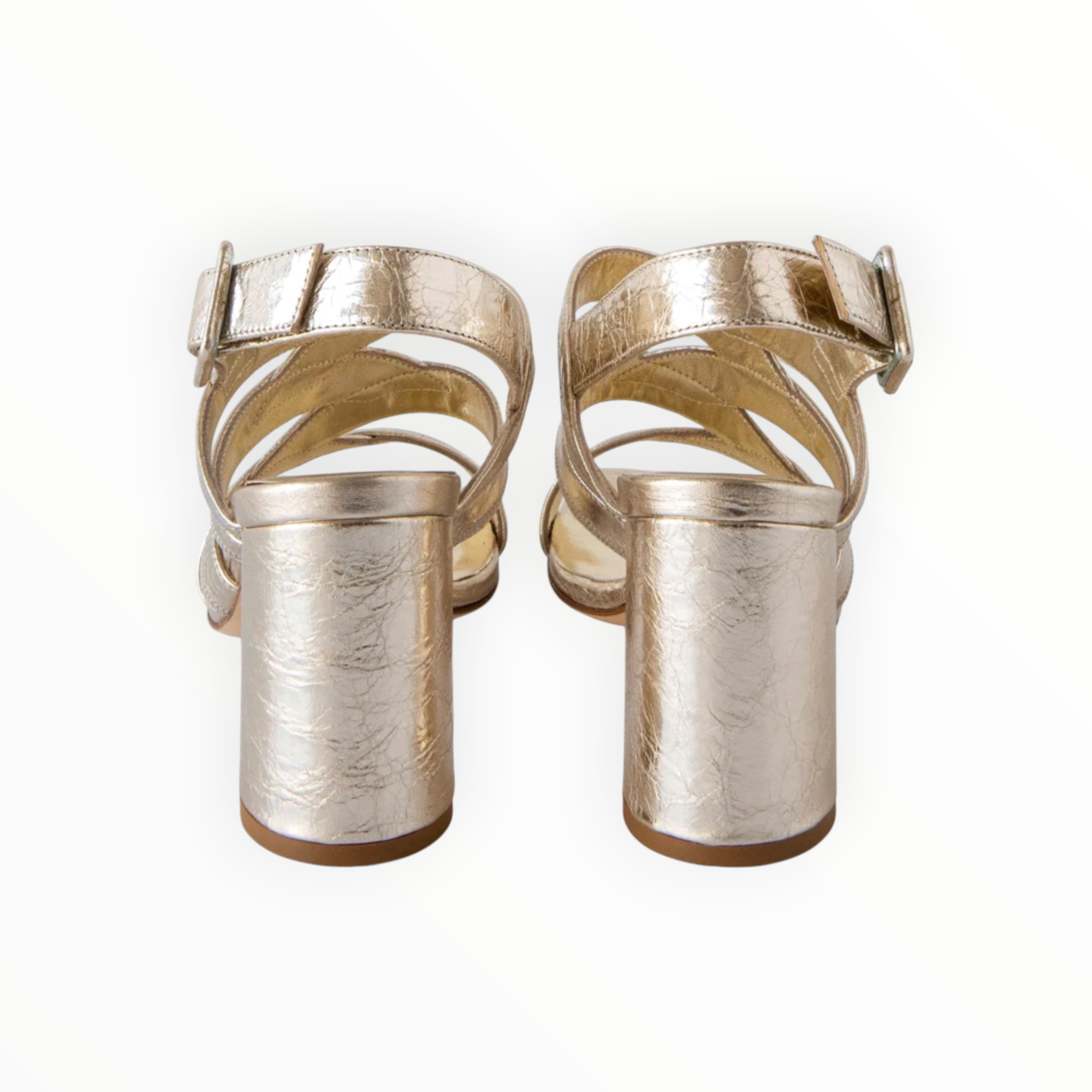 Sam Reychler Strappy Metallic Heel - Gold