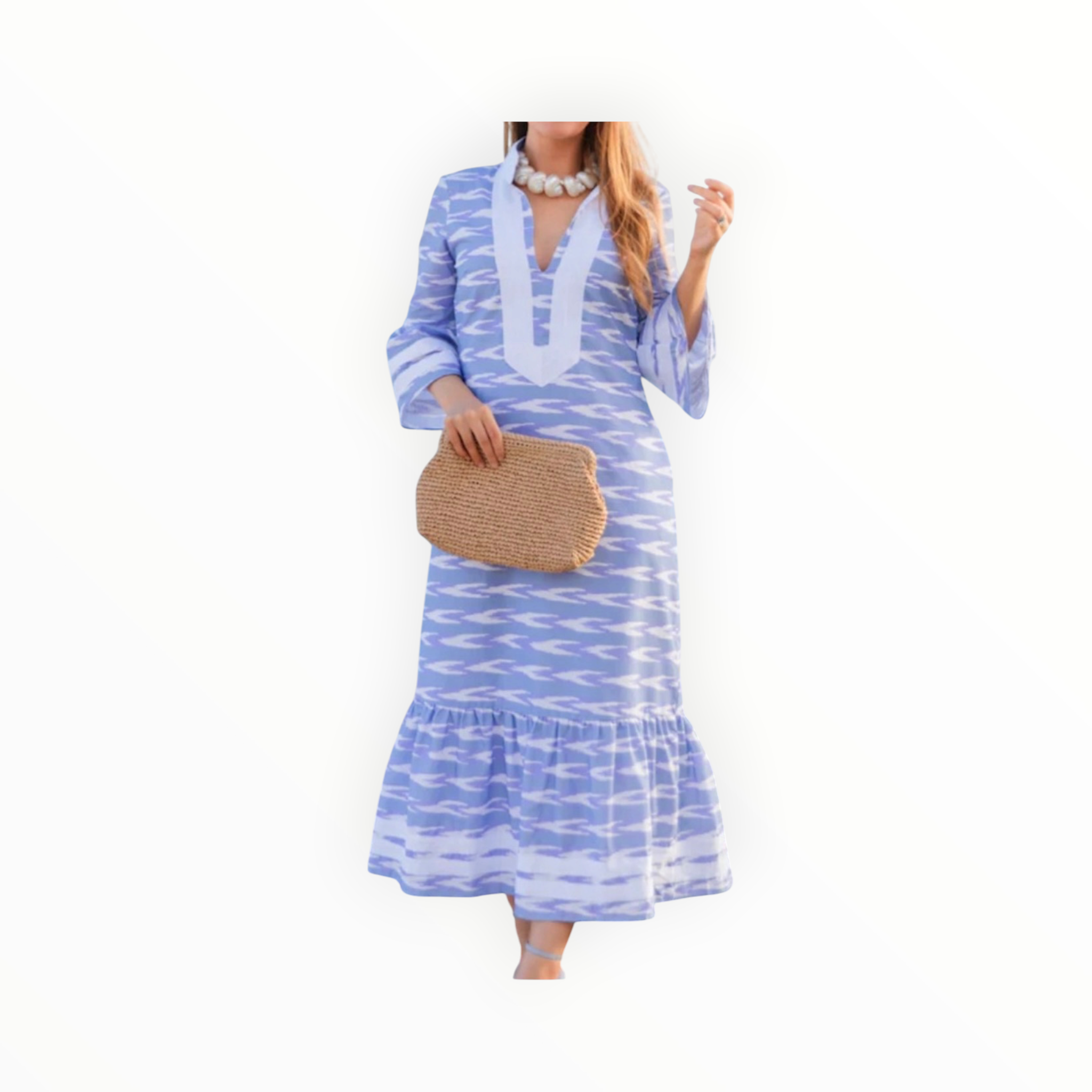 Sail To Sable Kit Serenity Ikat Stripe Print Caftan