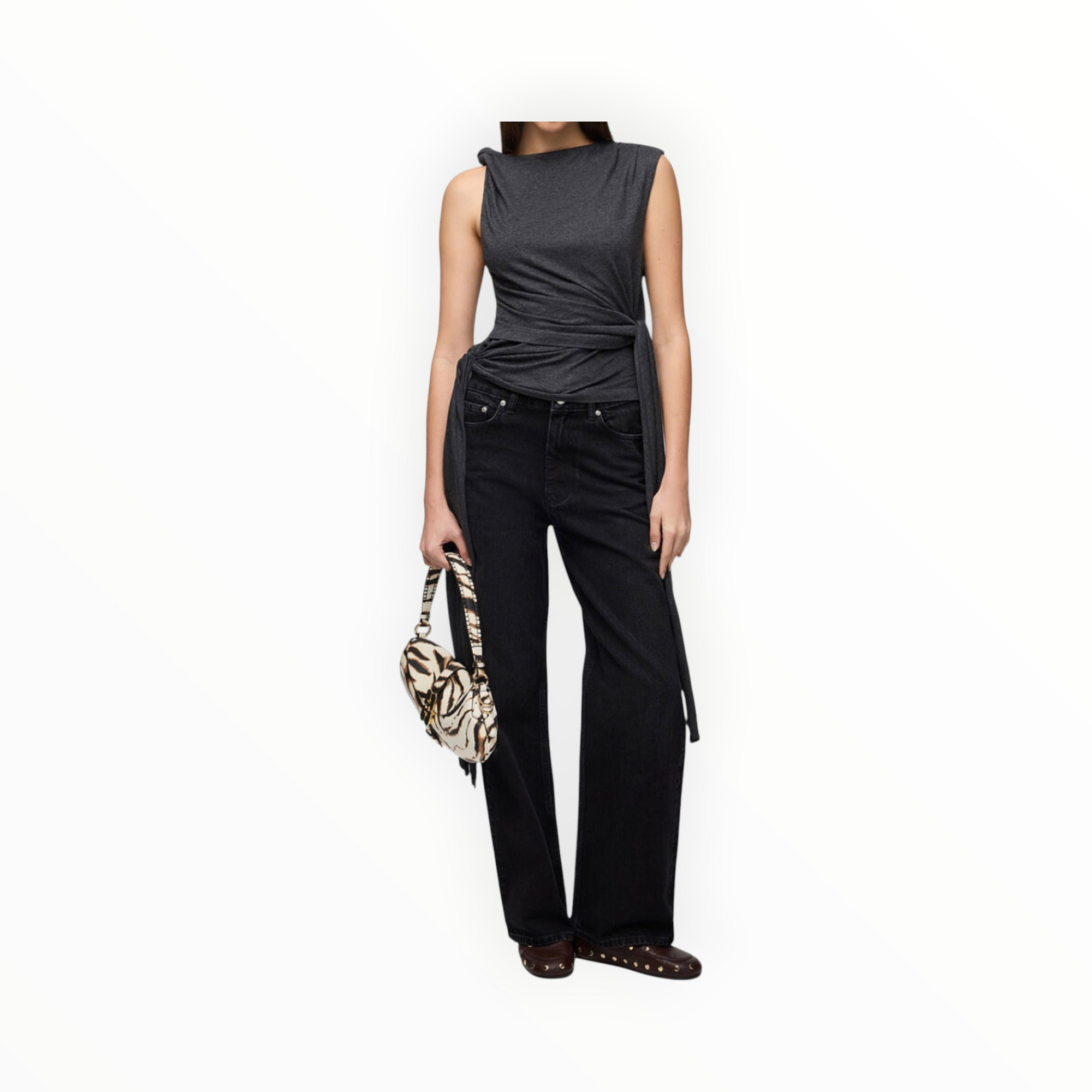 GANNI Phantom Top - Grey Jersey