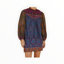 Farm Rio Tapestry Scarf Mini Skirt - Blue
