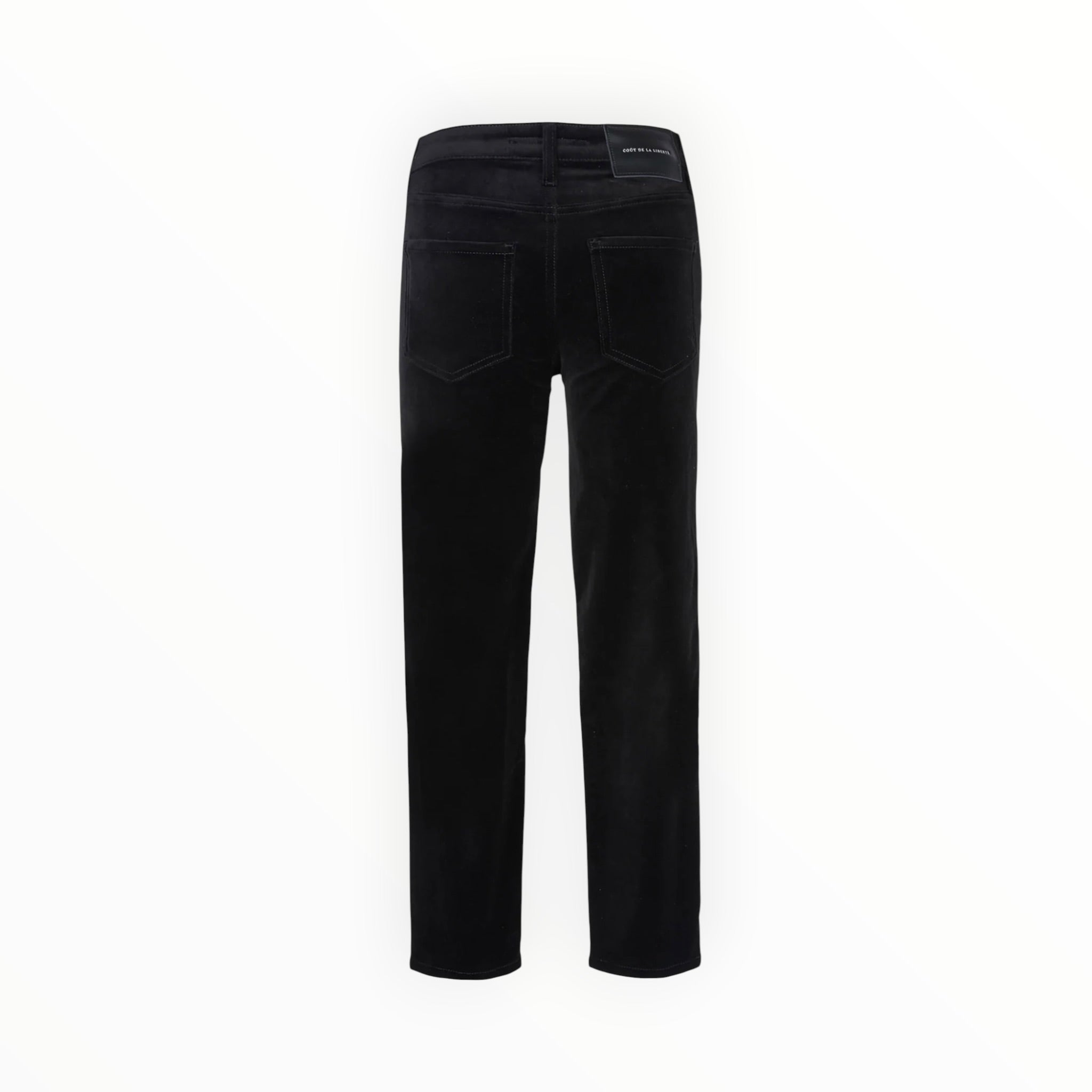 Coût De La Liberté Candice/Stretch Velvet Cropped Skinny - Black