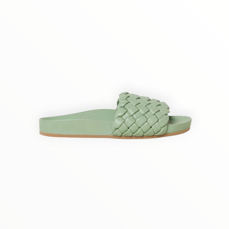 Loeffler Randall Sonnie Woven Leather Sandals - Green