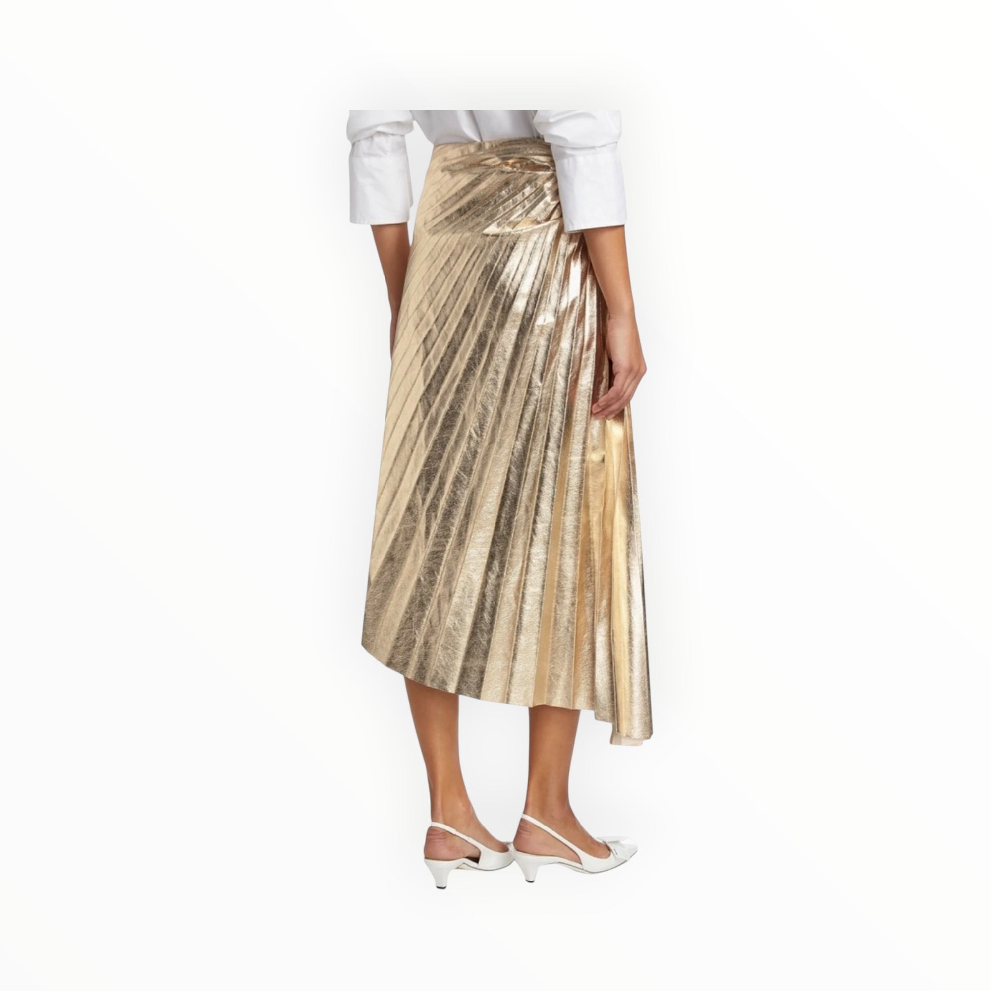A.L.C. Tori Pleated Asymmetric Skirt - Gold