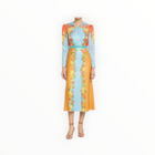 Saloni Claudia Midi Dress - Florentina Cloud
