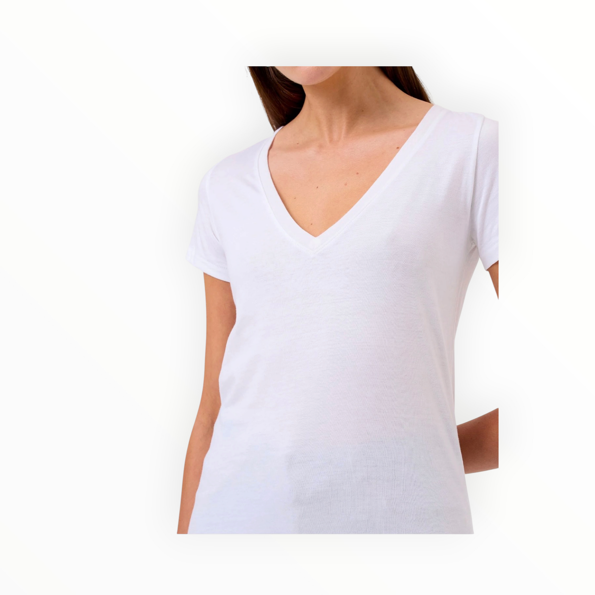 Goldie LeWinter Cleo V Neck Tee - White
