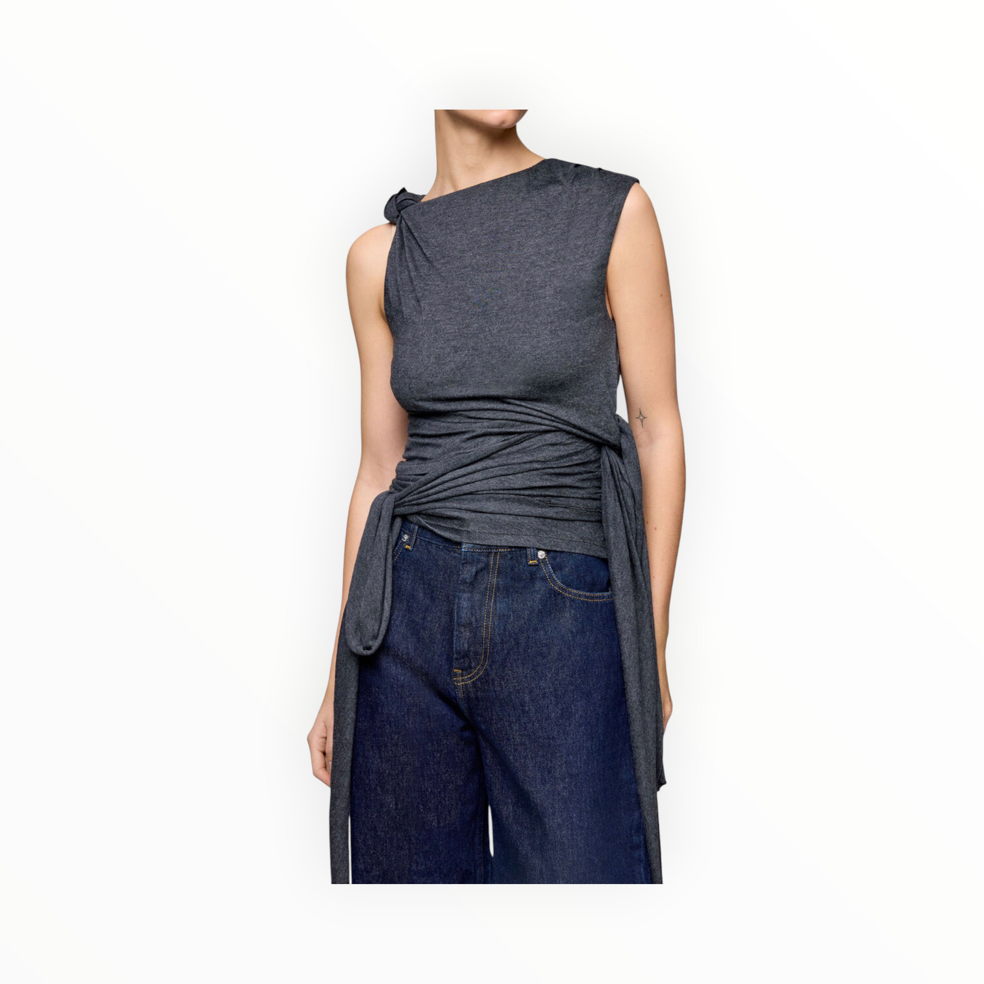 GANNI Phantom Top - Grey Jersey