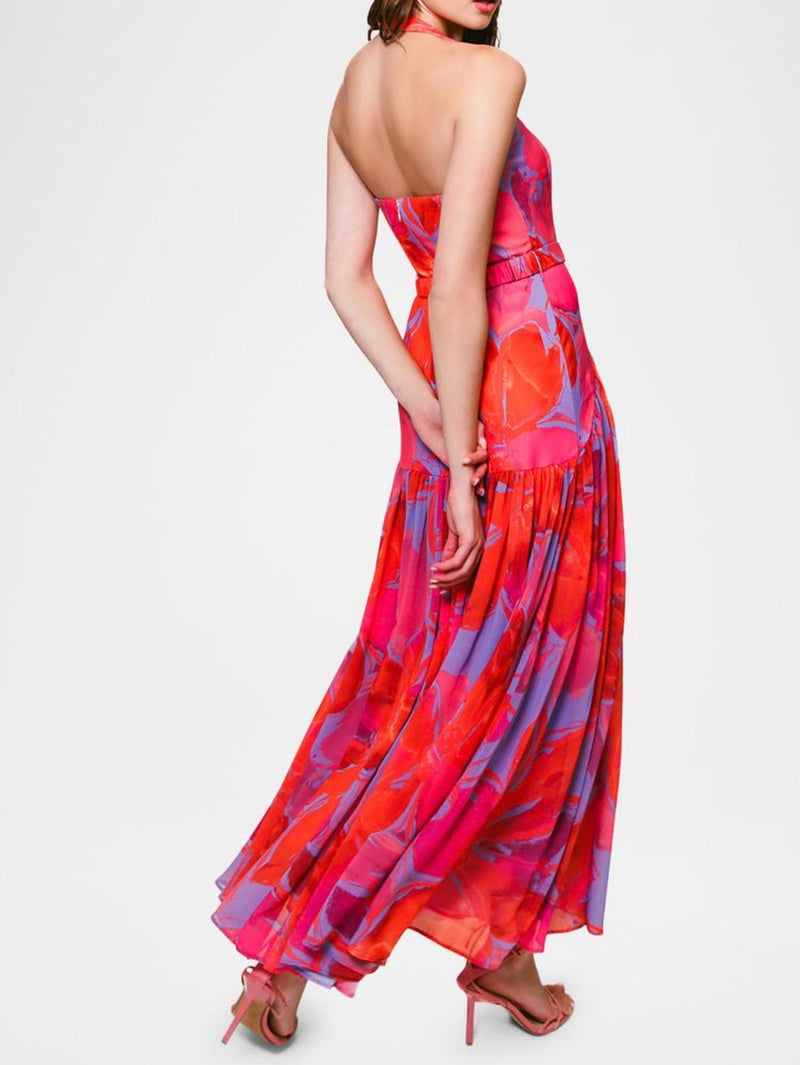 Hutch Aza Dress - Purple Watercolor Gardenia