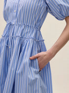 Rebecca Minkoff Priya Poplin Shirt Dress - Blue Stripe