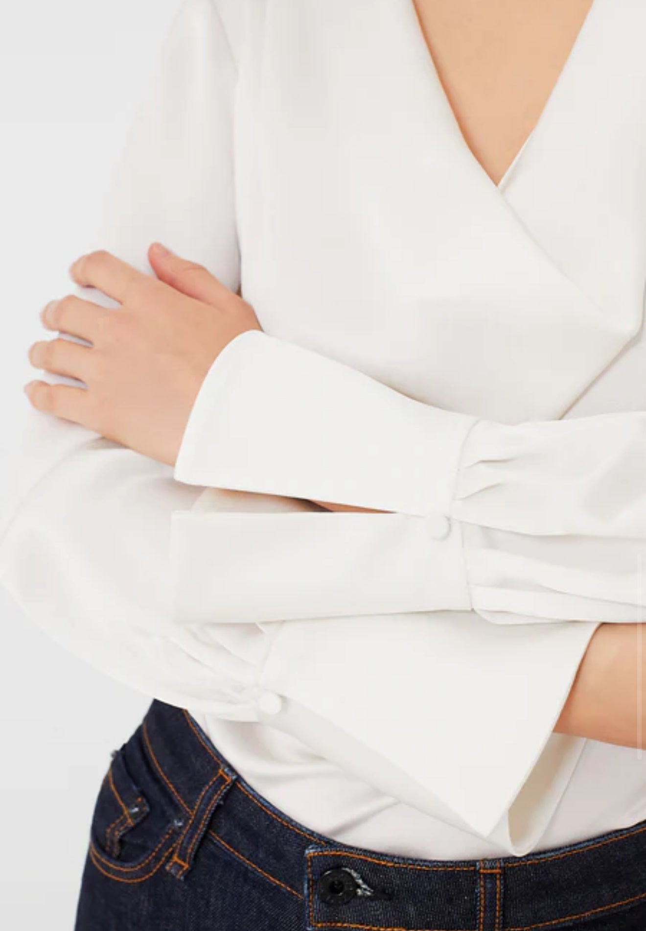 SIMKHAI Symone Cowl Neck Top - Ivory