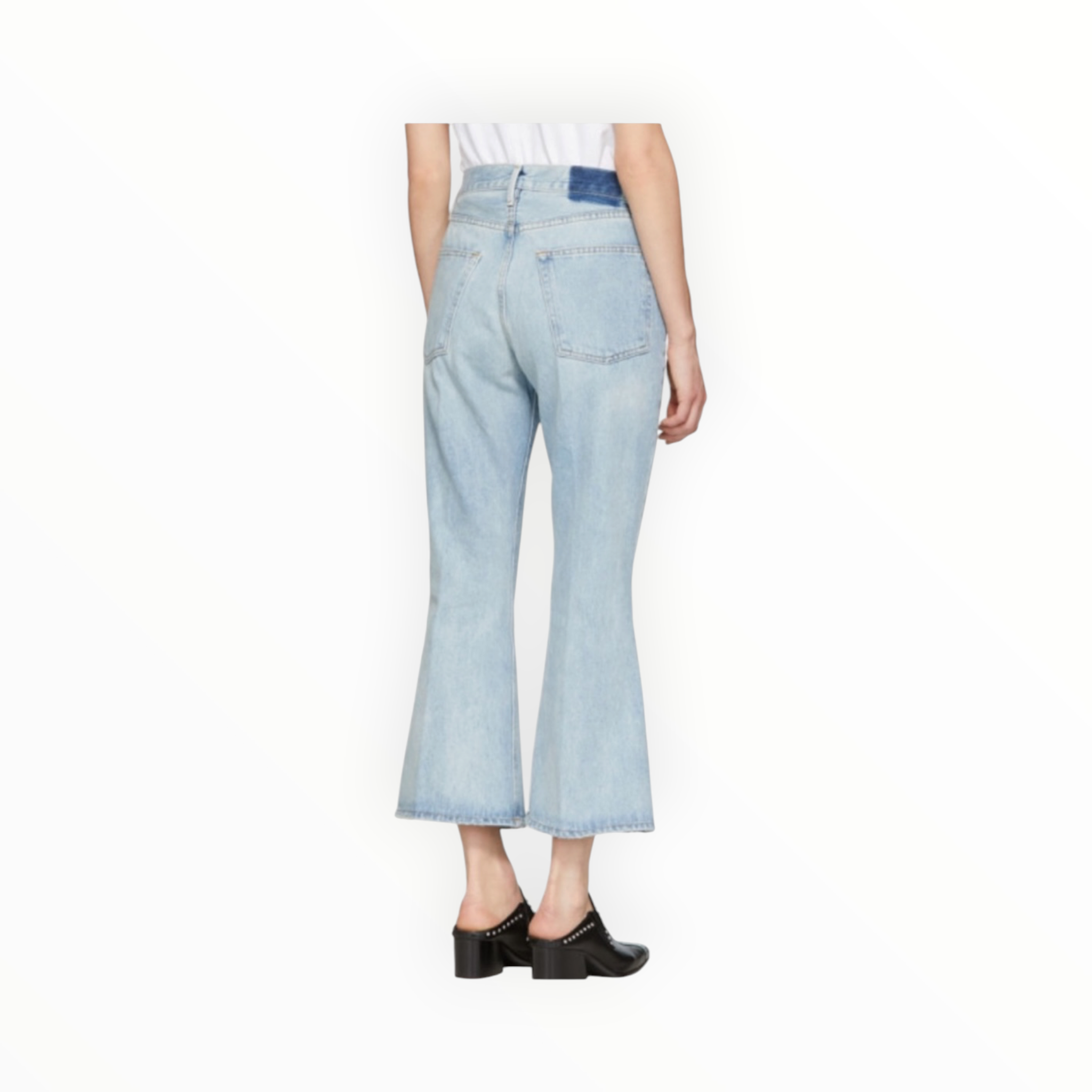 Frame Blue Rigid Re-Release Le Crop Flare Jeans